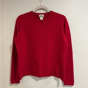 Vintage L.L.Bean 80% Wool Sweater Red Crewneck Knit Women’s Large